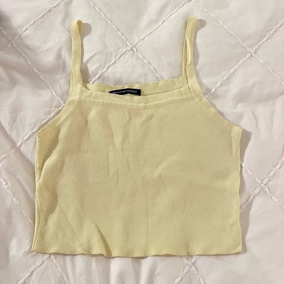 Brandy Melville Tops Brandy Melville Yellow Knit Cropped Tank